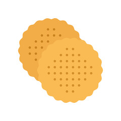 Biscuit Vector Icon in Flat Style. a biscuit is a small piece of bread, which after baking usually has a somewhat firm, dry exterior and a soft, crumbly interior. Vector icon for app, web, logo