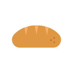 Bread Vector Icon in Flat Style. Bread is a type of baked food, made from flour and water. Vector illustration icon can be used for an app, website, or part of a logo.