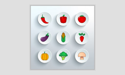 Vegetables icon. flat and colorful vector illustration.