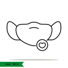 Masker with Love, Favorite icon illustration. Prevention sign symbol. Vector outline icon EPS 10