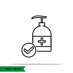 Hand Sanitizer Icon Illustration. Antiseptic Sign Symbol. Vector Line Icon EPS 10