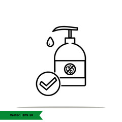 Hand Sanitizer Icon Illustration. Antiseptic Sign Symbol. Vector Line Icon EPS 10