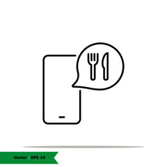 Order Food Icon Illustration. Food Delivery Sign Symbol. Vector Line Icon EPS 10