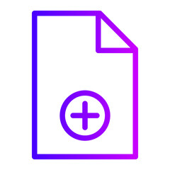 Add document icon with gradient color outline style. Suitable for applications, mobile applications, websites, presentations, advertisements, and many more.