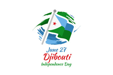 June 27 Independence Day of Djibouti vector illustration. Suitable for greeting card, poster and banner.