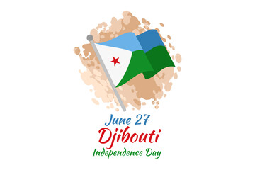 June 27 Independence Day of Djibouti vector illustration. Suitable for greeting card, poster and banner.