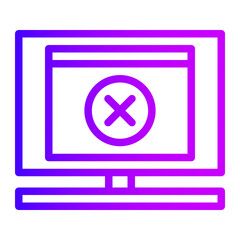 Obraz premium Monitor error with gradient color outline style. Suitable for applications, mobile applications, websites, presentations, advertisements, and many more.