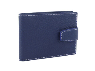 New dark blue wallet of cattle leather isolated