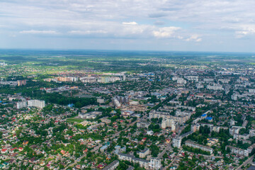Fototapeta na wymiar Ukrainian aerial landscape. Zhytomyr, Polissya region, Ukraine