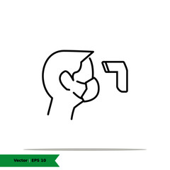 Body temperature check use gun scanner digital thermometer or contactless infrared thermometer for covid-19 outbreak. Illustration showing body temperature check icon. vector in white background.EPS10