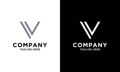 modern VV triangle letter logo vector design inspiration