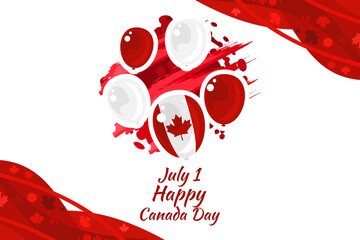 July 1, Happy Canada Day Vector Illustration. Suitable for greeting card, poster and banner.