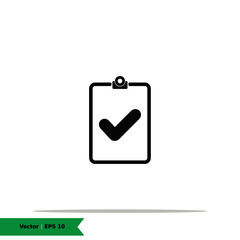 Approved Report, Checked Report Icon Illustration Logo Template. Report Sign Symbol. Vector Icon EPS 10