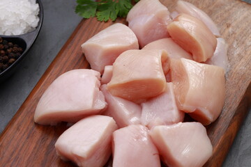 Raw chicken tender fry cut without skin