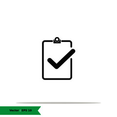 Approved Report, Checked Report Icon Illustration Logo Template. Report Sign Symbol. Vector Icon EPS 10
