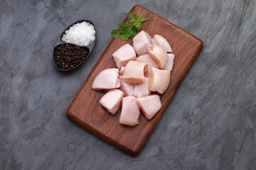 Raw chicken tender fry cut without skin