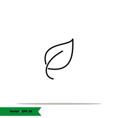 Leaf Icon Illustration Logo Template. Leaf or Nature Sign Symbol. Vector Line Icon EPS 10