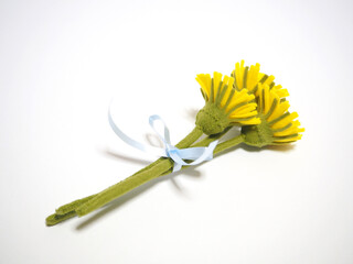 フェルト作品　タンポポブーケ