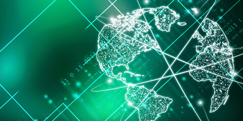 2d illustration world map abstract background