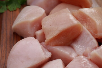 Raw chicken tender fry cut without skin