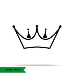 Crown Icon Illustration Logo Template. Winner, Victory Sign Symbol. Vector Line Icon EPS 10