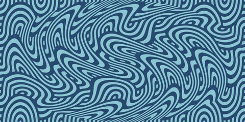 abstract seamless pattern. wavy arbitrary lines in blue on a light blue background.