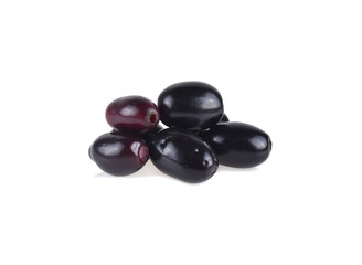 Jambolan plum or Java plum on white background.
