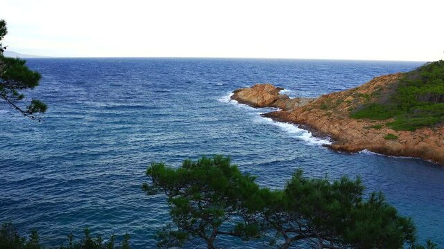 view of the coast of Sa Tuna in Begur, Emporda, Catalonia, Spain. Mediterranean sea
