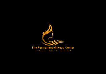 Abstract makeup center vector logo design