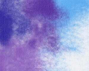 Hand drawing abstract watercolor backgroundon textured paper. blue and violet colors. Use for poster, print, postcard, template, wedding, card, invitation, backdrop, surface, textile, design