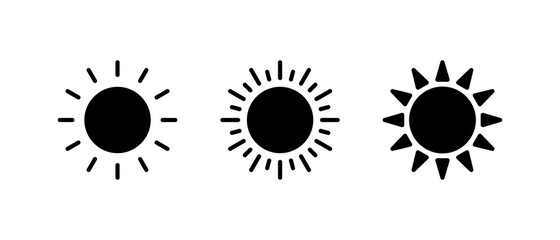 Sun icon set, Sun symbol vector