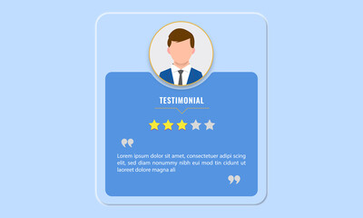 Template for Real time online business testimonial and star rating for website. web graphic and template for customer review, testimony, feedback or notification