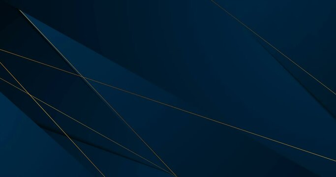 Dark blue corporate abstract motion background with golden lines. Seamless looping. Video animation 4K 4096x2160