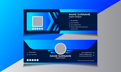 Blue professional and unique email signature for corporate business