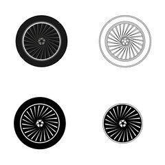 set of car wheel vector on white background - 437674582