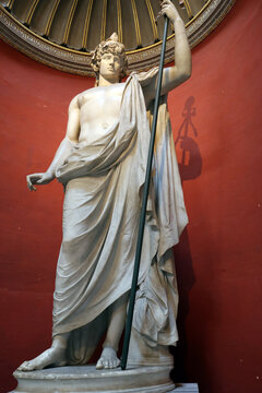 Antinous statue in the Rotunda hall. Pio Clementino Museum
