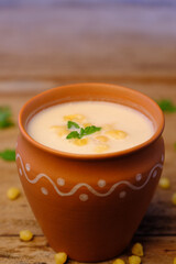 Indian style summer drink masala chach or raita made from buttermilk