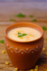 Indian style summer drink masala chach or raita made from buttermilk