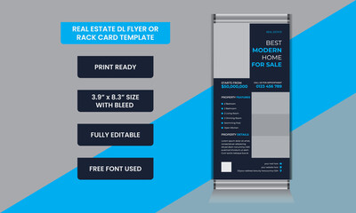 Real estate dl flyer or rack card or property sale banner design