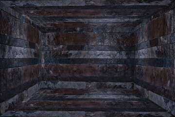 3d room vintage concrete, abstract background empty ruined room perspective wall floor corner