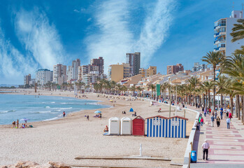 View of the beach Carrer La Mar, El Campello, Alicante, Spain