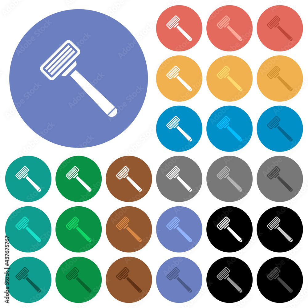 Poster Razor round flat multi colored icons