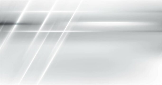 Grey white shiny smooth stripes abstract motion background. Seamless looping. Video animation 4K 4096x2160