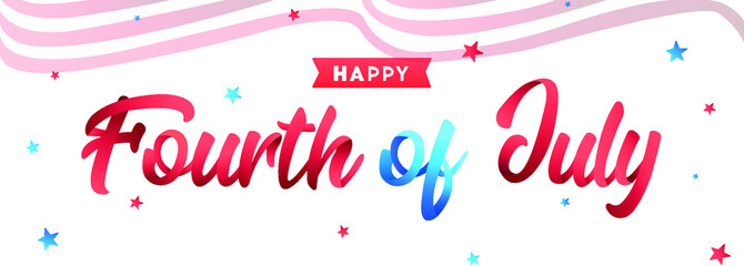 Retro Happy 4th of July typography design for greeting cards, web page banners, posters