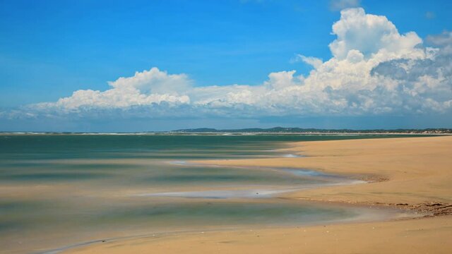 Sandy beach and turquoise water on the island of Lamu. Kenya