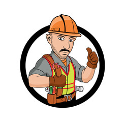 Handyman cartoon character design illustration vector eps format , suitable for your design needs, logo, illustration, animation, etc.