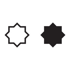 Eight point star vector shape
