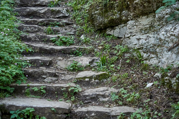 stairs in the mountains, steps high above sea level