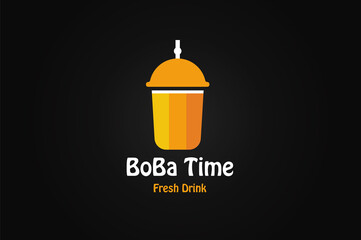 Boba Vector, Boba Illustration, Boba Drink, Bubble Tea Logo