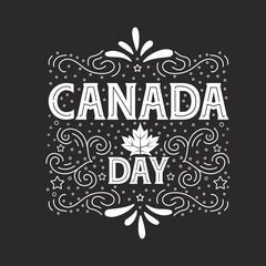 Canada Day, typography greetings card for Canada Day